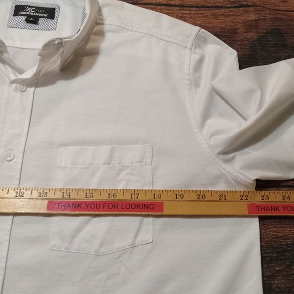 Johnston & Murphy XC Flex Men's Long Sleeve Button Down Shirt Large White - Picture 5 of 6